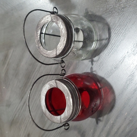 BUNDLE DEAL 2-Mason Jar style Christmas tea light candle holders!! - Picture 1 of 5